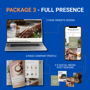 Full Presence: Medium Business Branding Package | 2 Page Website + Free Hosting